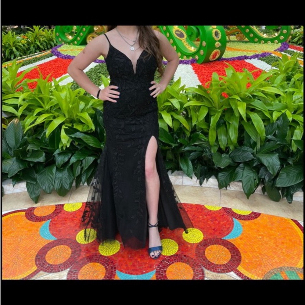 Amarra prom dress style 20042 color black size 6 altered